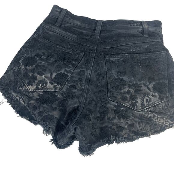 Free People Etienne Fields Black/Black Floral Embroidered Hi Waist Short… - Picture 3 of 12